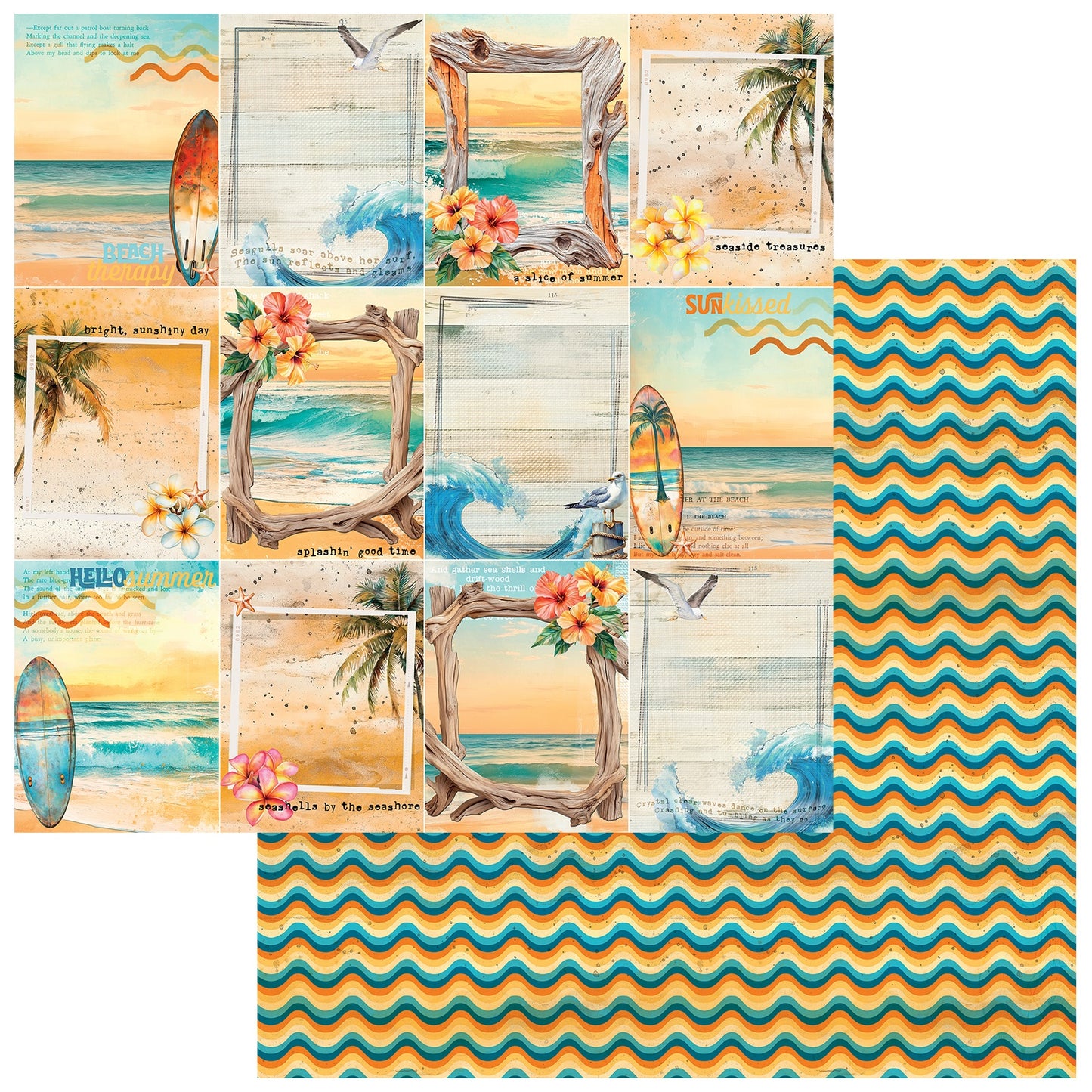 Beach Vibes Double-Sided Cardstock 12"X12"-Shoreline
