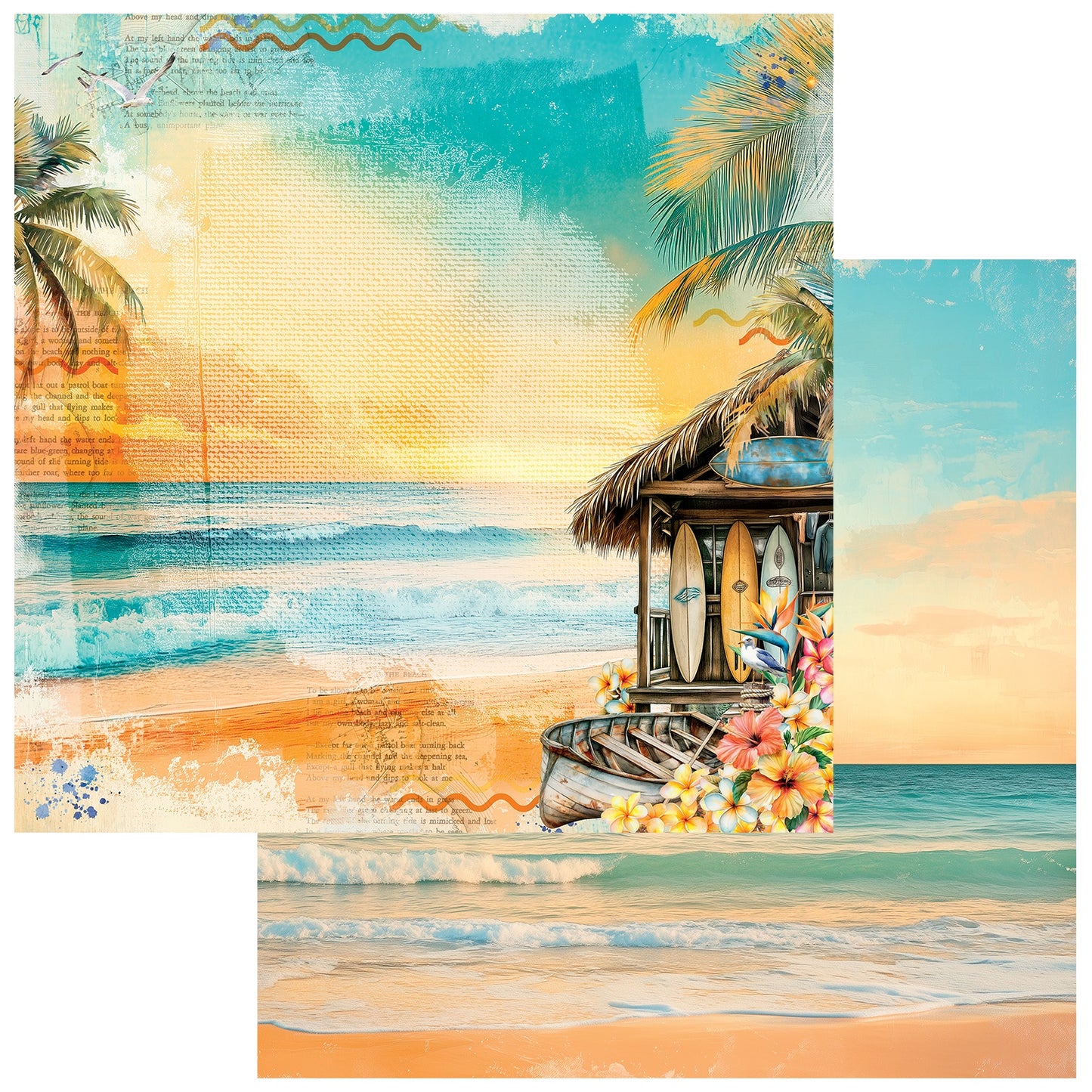 Beach Vibes Double-Sided Cardstock 12"X12"-Shoreline