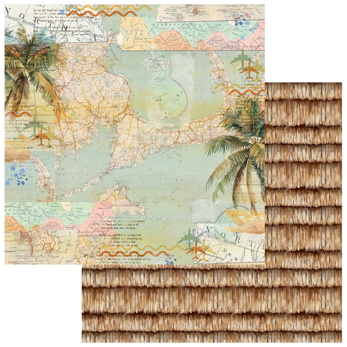 Beach Vibes Double-Sided Cardstock 12"X12"-Shoreline