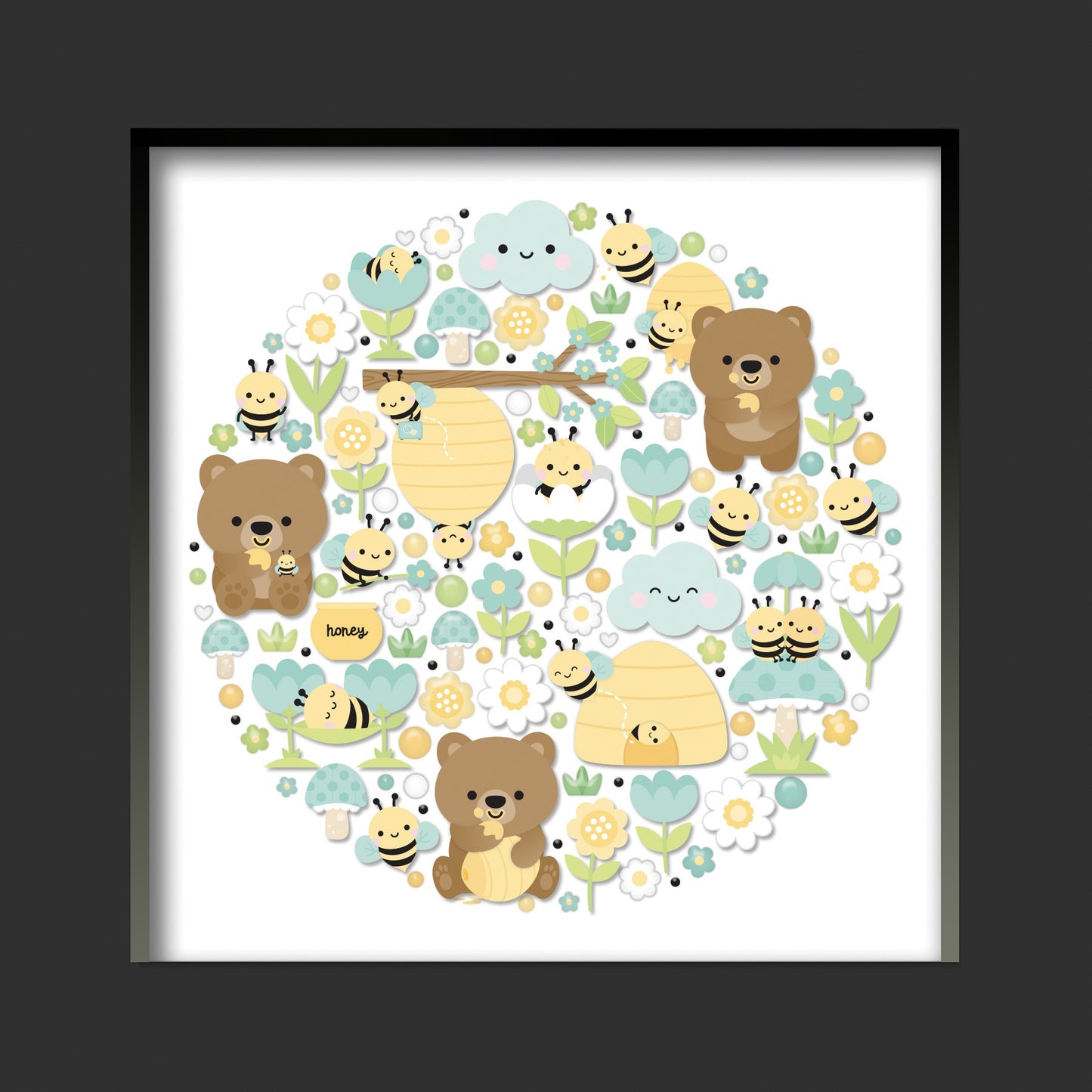 Doodlebug Design Shadow Box Insert Kit-Bee Happy