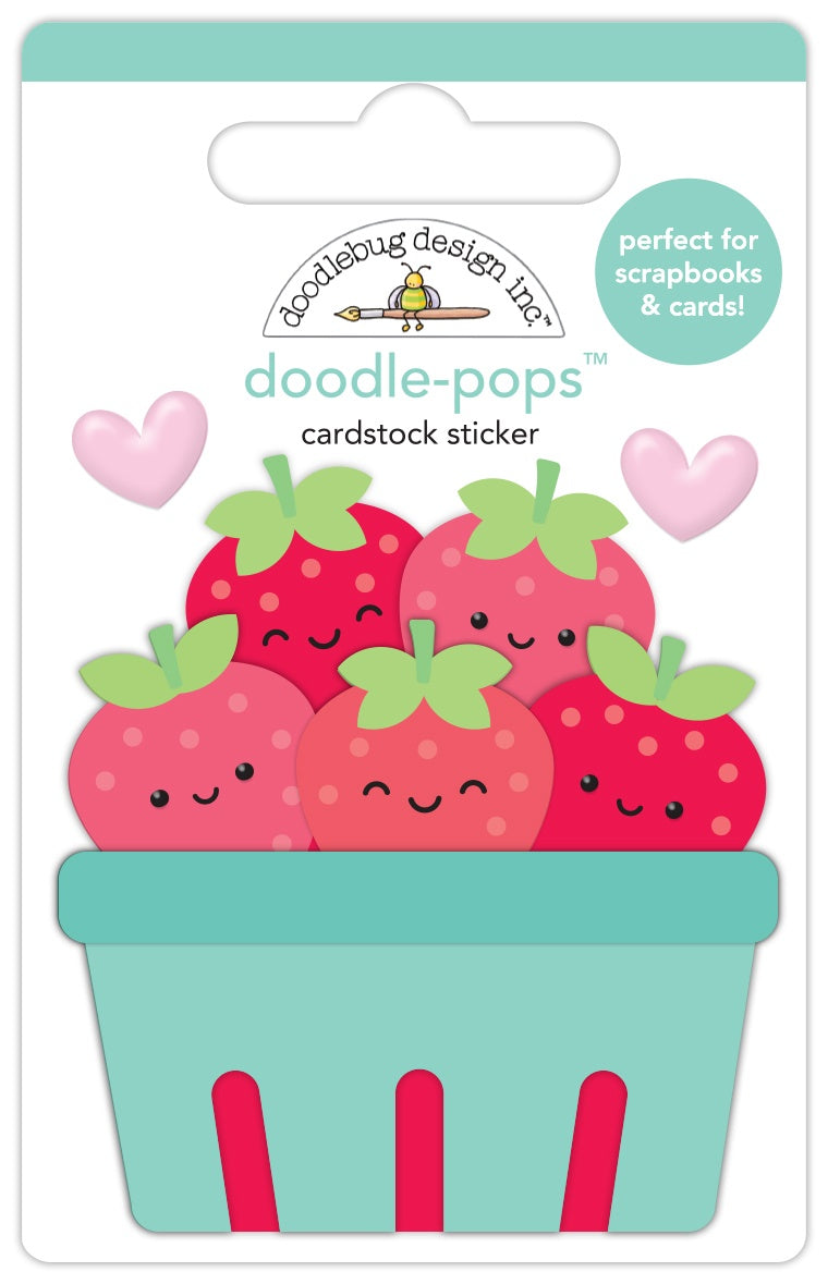 Doodlebug Doodle-Pops 3D Sticker-Berry Basket, Berry Sweet