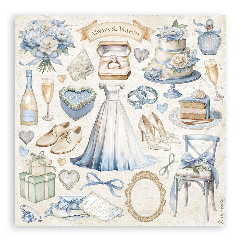 Stamperia Stickers 6.5"X6.5" 4/Pkg-Timeless