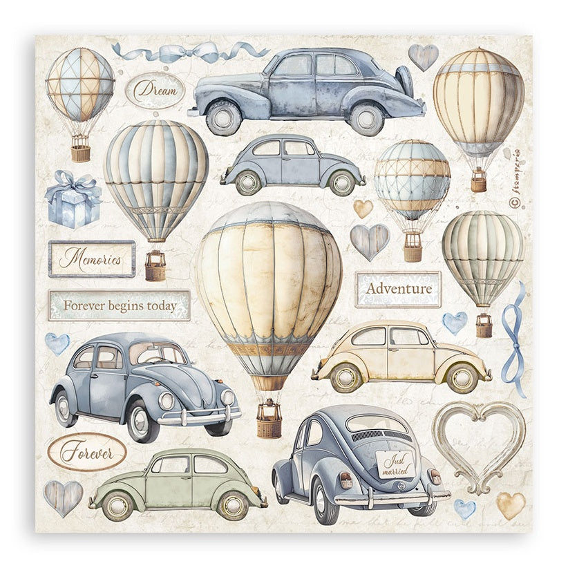 Stamperia Stickers 6.5"X6.5" 4/Pkg-Timeless