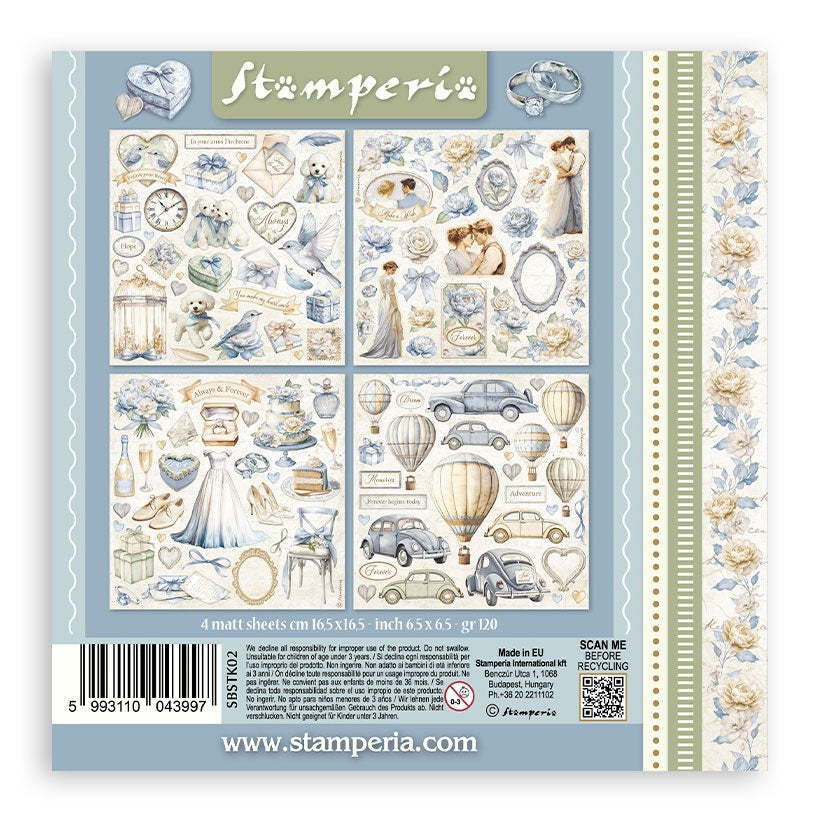 Stamperia Stickers 6.5"X6.5" 4/Pkg-Timeless
