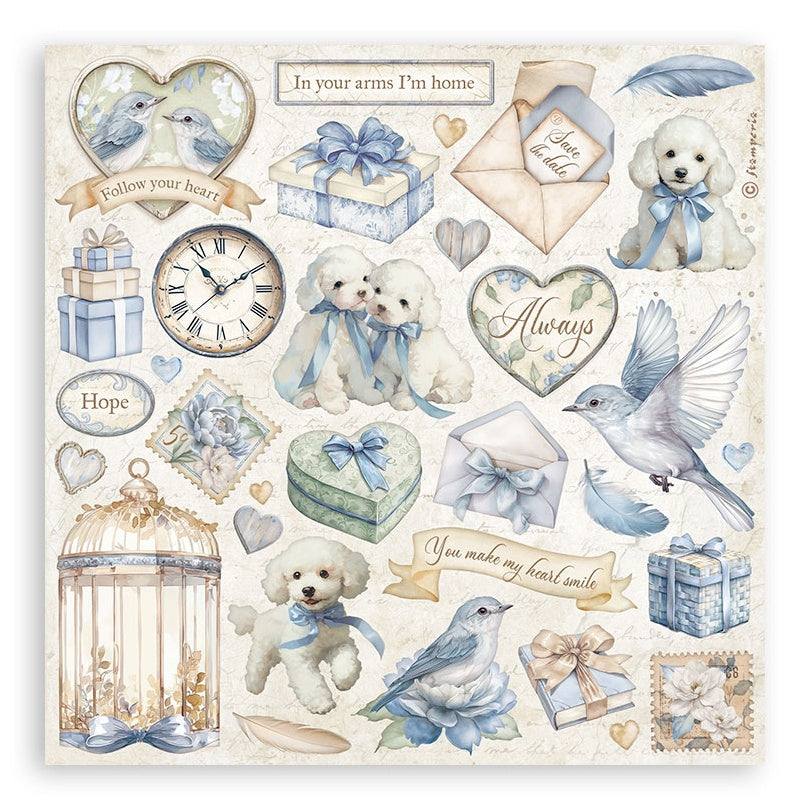 Stamperia Stickers 6.5"X6.5" 4/Pkg-Timeless