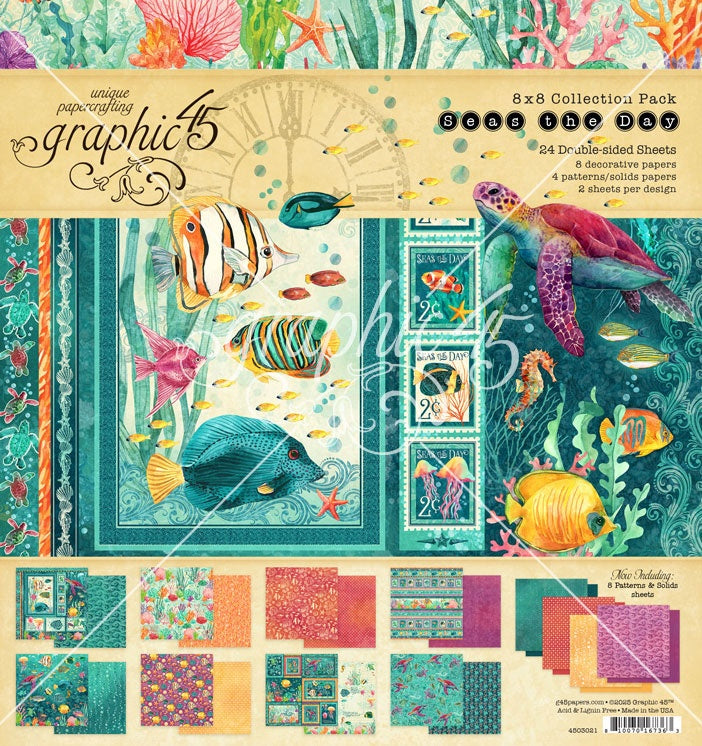 Graphic 45 Collection Pack 8"X8"-Seas The Day