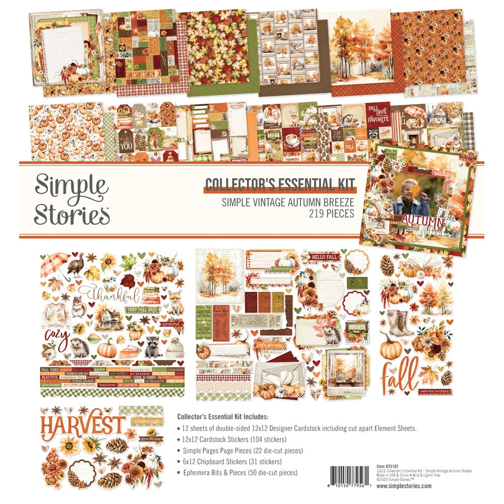 Simple Stories Collector's Essential Kit 12"X12"-Simple Vintage Autumn Breeze