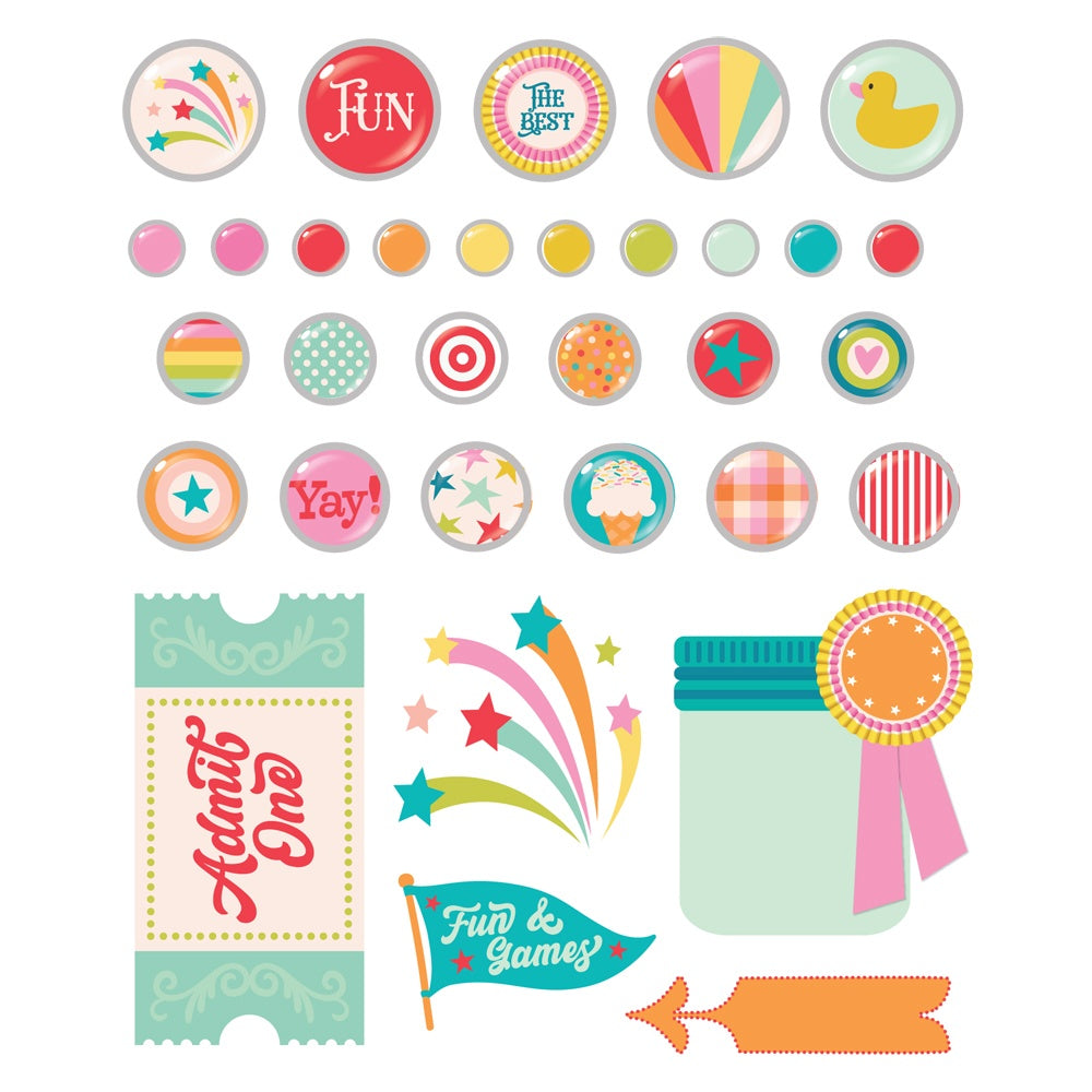 Simple Stories Decorative Brads-Fun Times