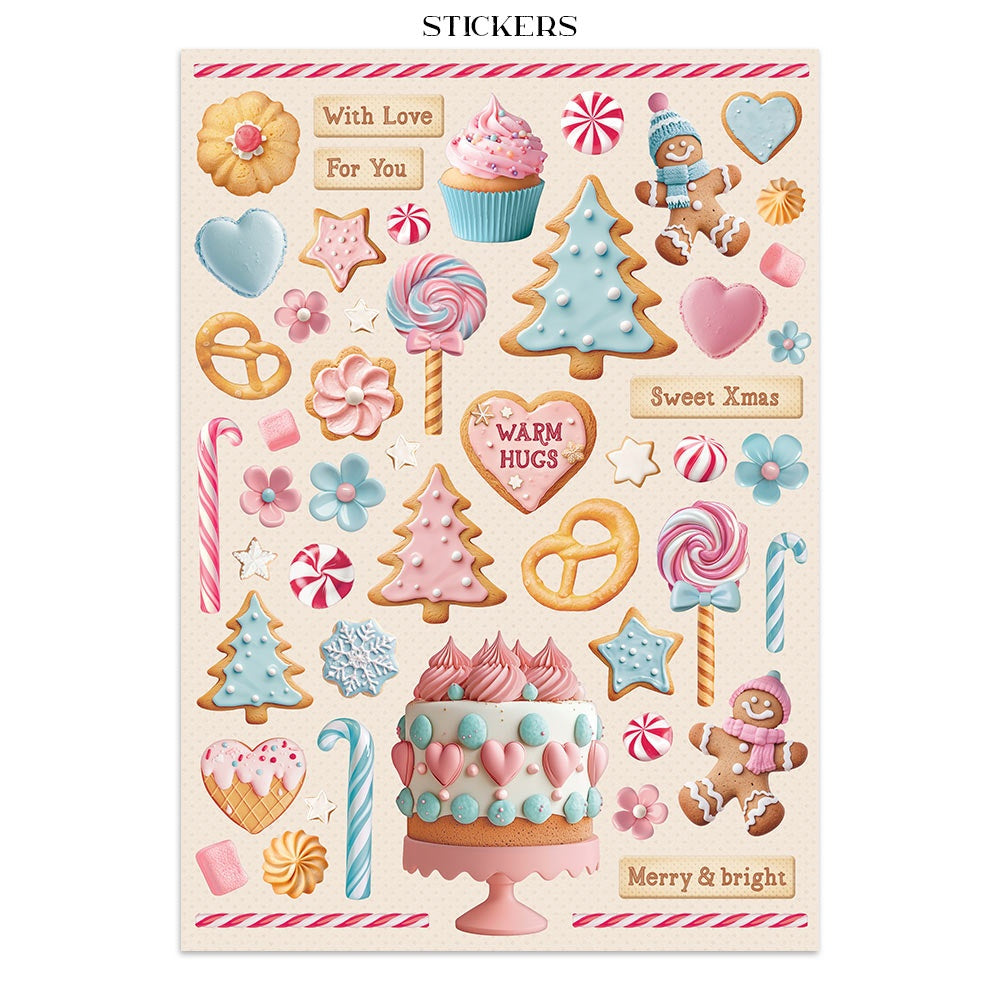 Stamperia Junk Journal Stickers, Cut-outs And Backgrounds-Candy Christmas