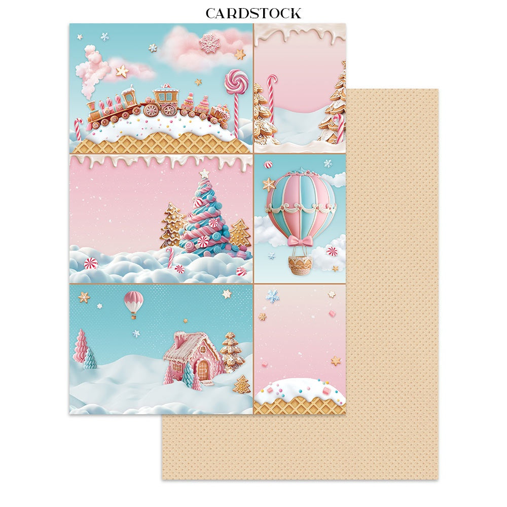 Stamperia Junk Journal Stickers, Cut-outs And Backgrounds-Candy Christmas