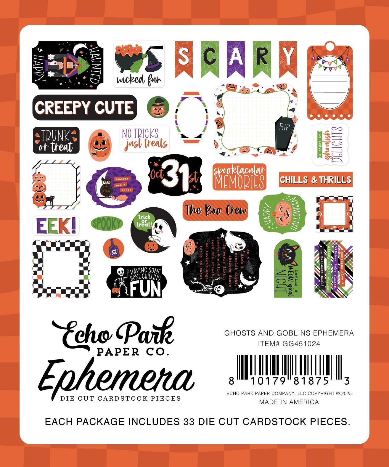 Echo Park Ephemera-Icons, Ghosts And Goblins