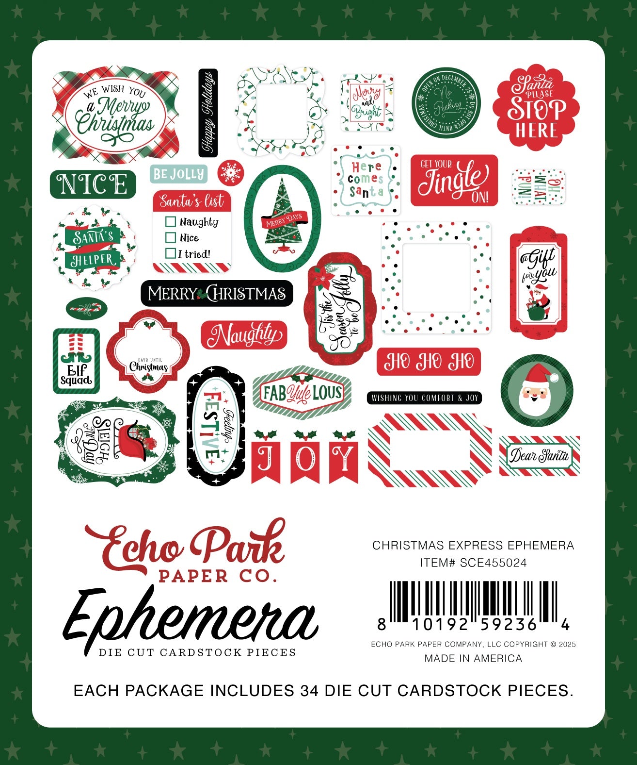 Echo Park Ephemera-Icons, Christmas Express