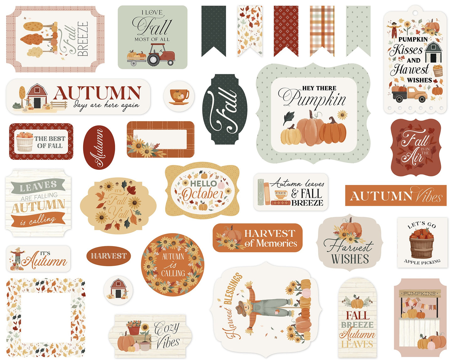 Carta Bella Cardstock Ephemera-Icons, It's Autumn