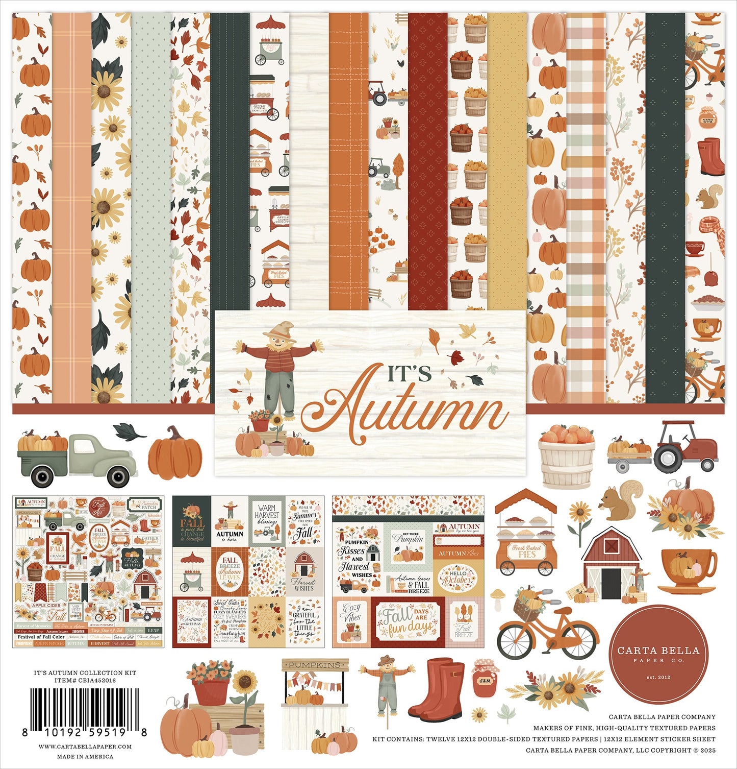Carta Bella Collection Kit 12"X12"-It's Autumn