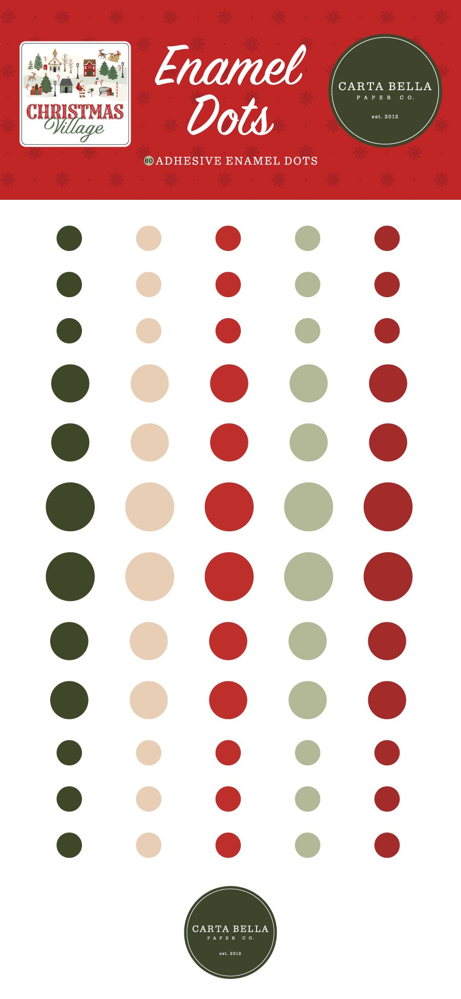 Carta Bella Adhesive Enamel Dots-Christmas Village
