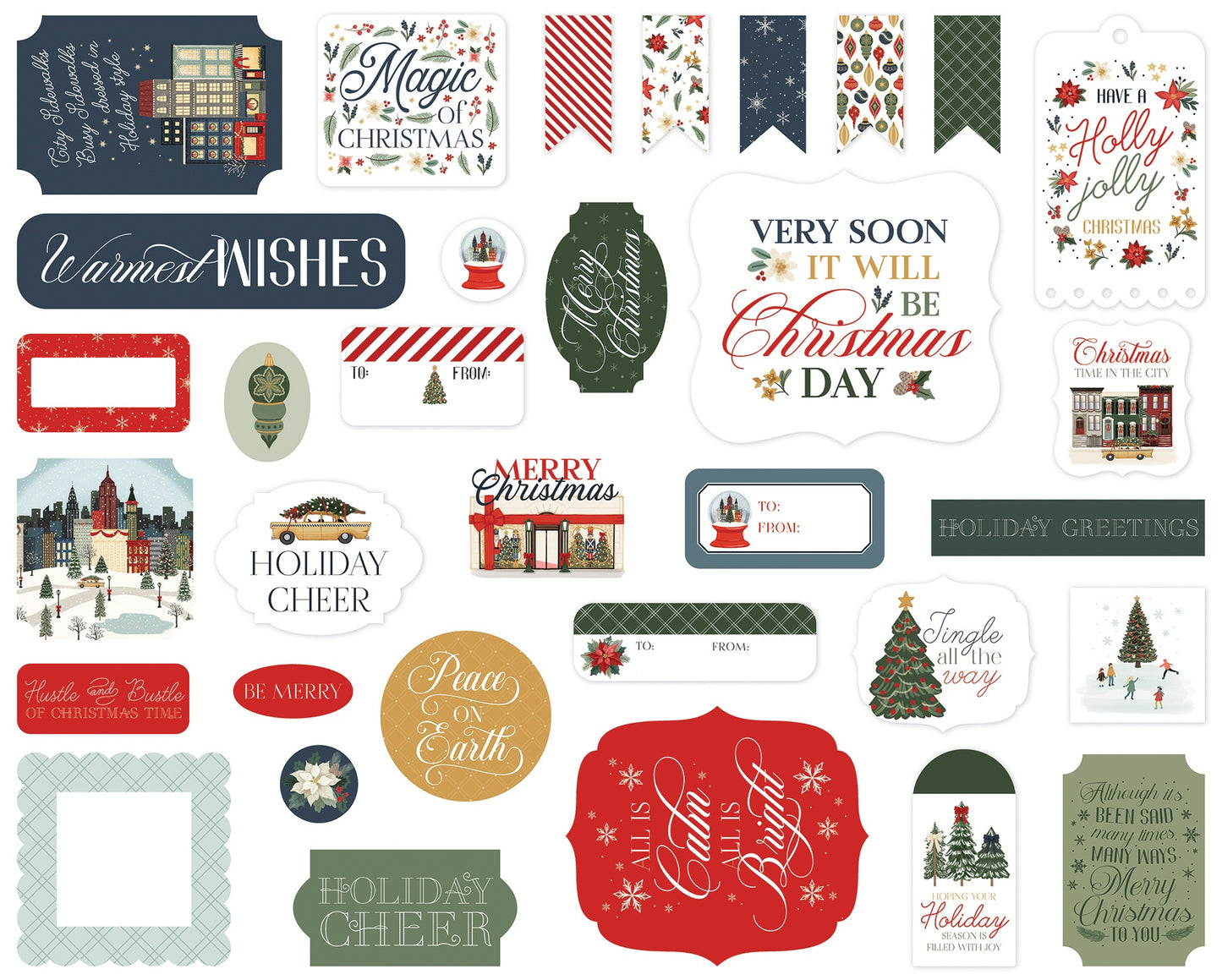 Carta Bella Cardstock Ephemera-Icons, Christmas In The City