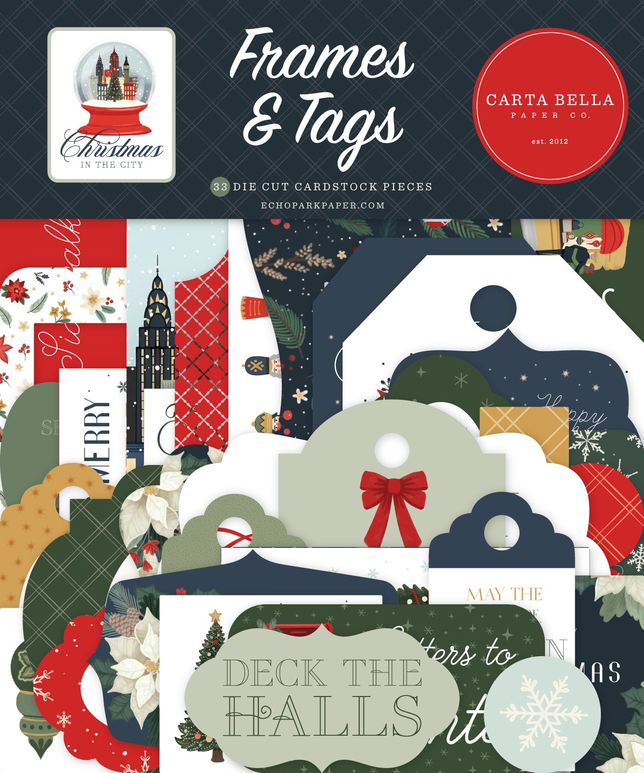 Carta Bella Cardstock Ephemera-Frames & Tags, Christmas In The City