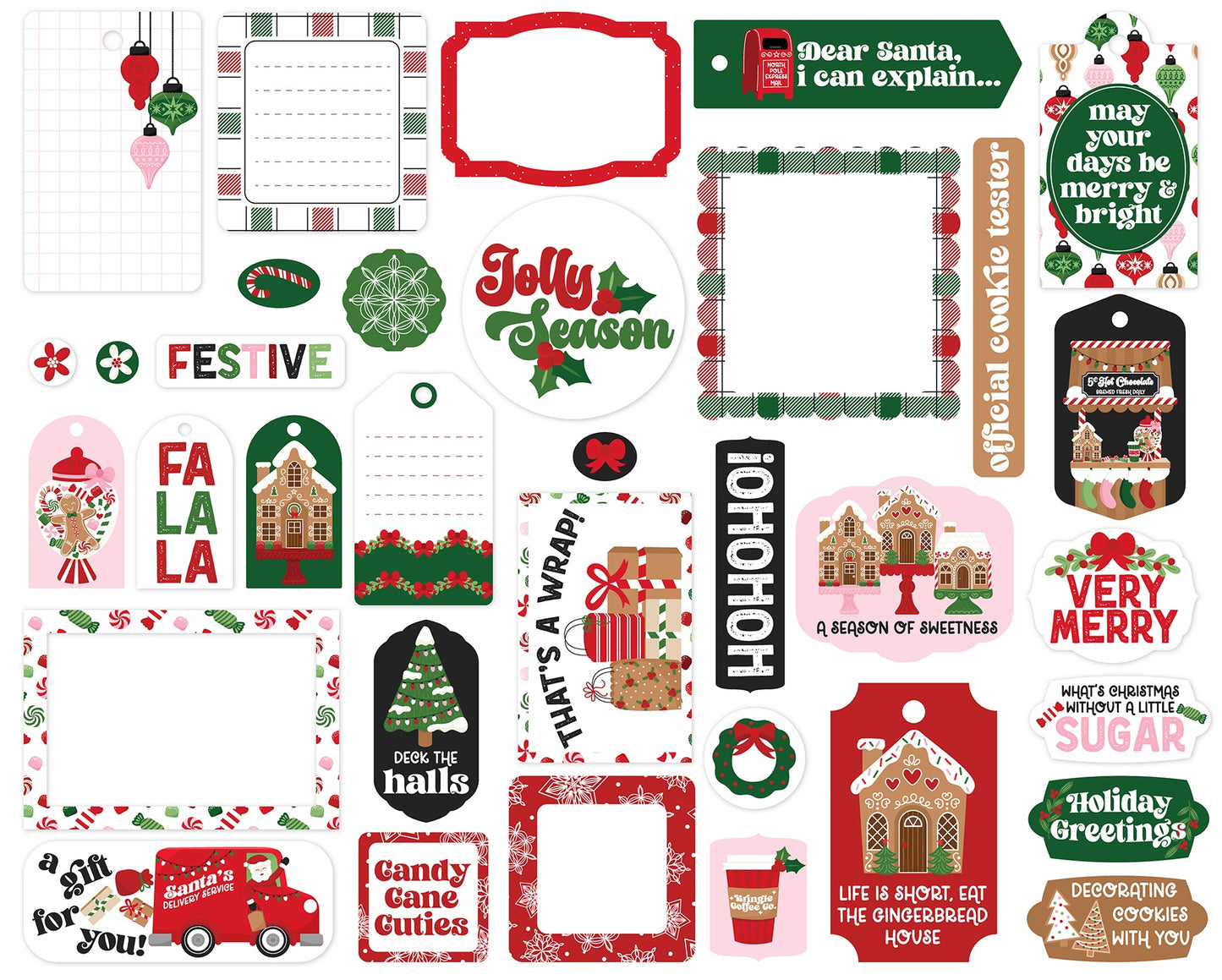 Echo Park Ephemera-Frames & Tags, Santas Christmas Delivery