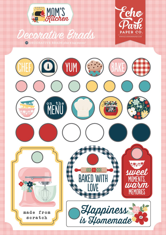 Echo Park Decorative Brads-Mom's Kitchen