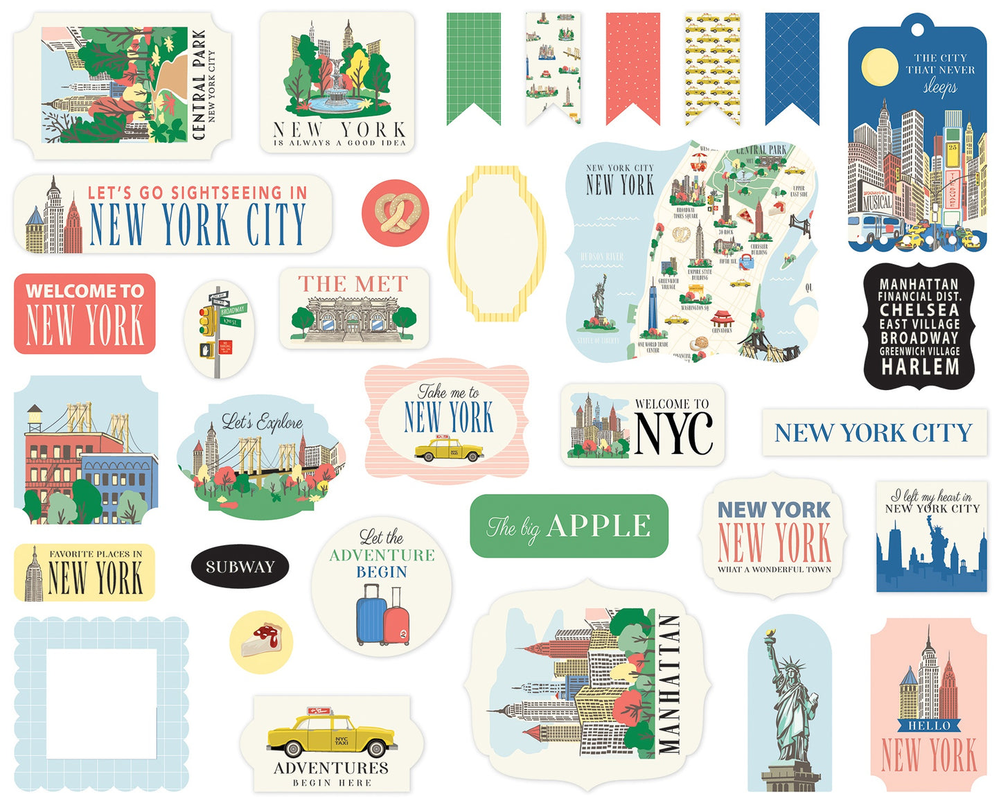 Carta Bella Cardstock Ephemera-Icons, New York City