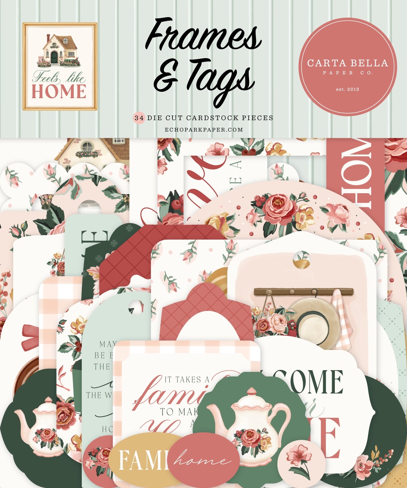 Carta Bella Cardstock Ephemera-Frames & Tags, Feels Like Home