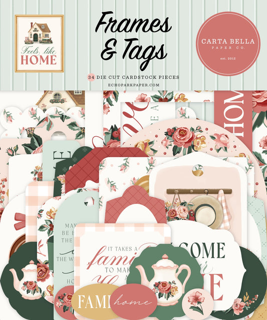Carta Bella Cardstock Ephemera-Frames & Tags, Feels Like Home