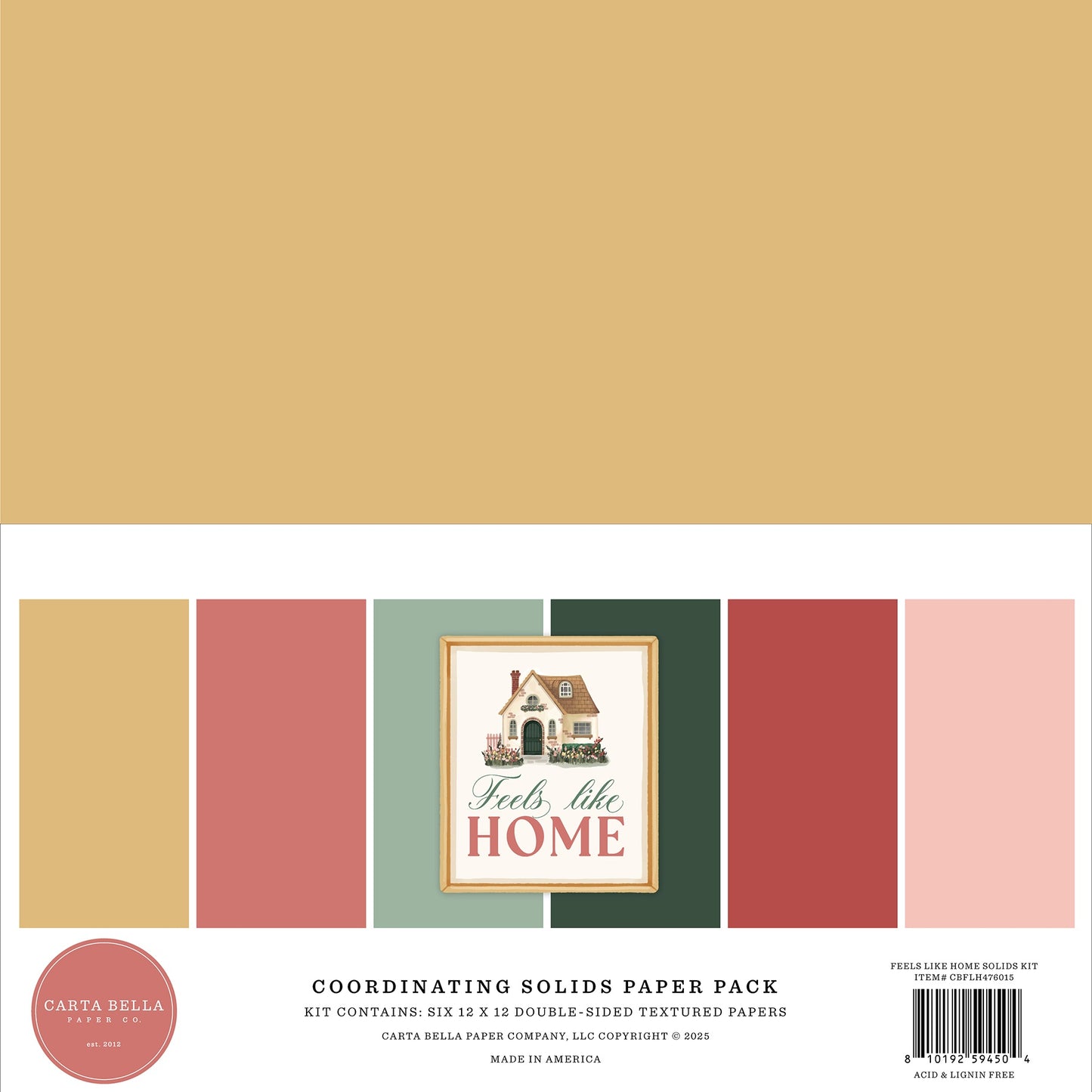 Carta Bella Solids Collection Kit 12"X12"-Feels Like Home