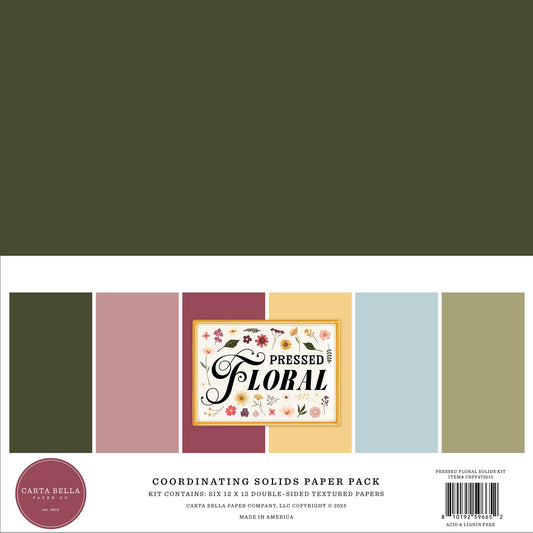 Carta Bella Solids Collection Kit 12"X12"-Pressed Floral