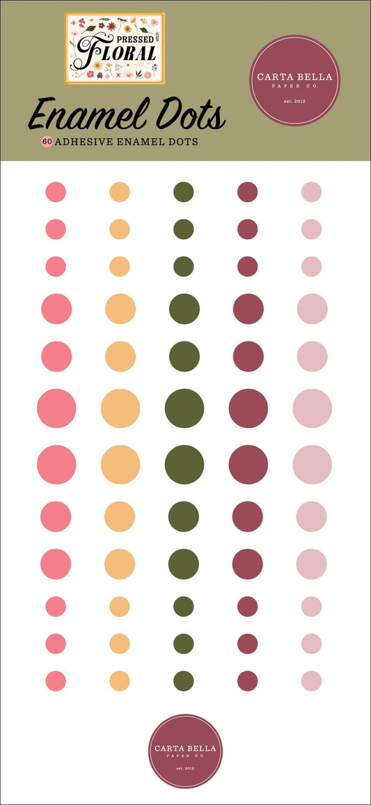 Carta Bella Adhesive Enamel Dots-Pressed Floral