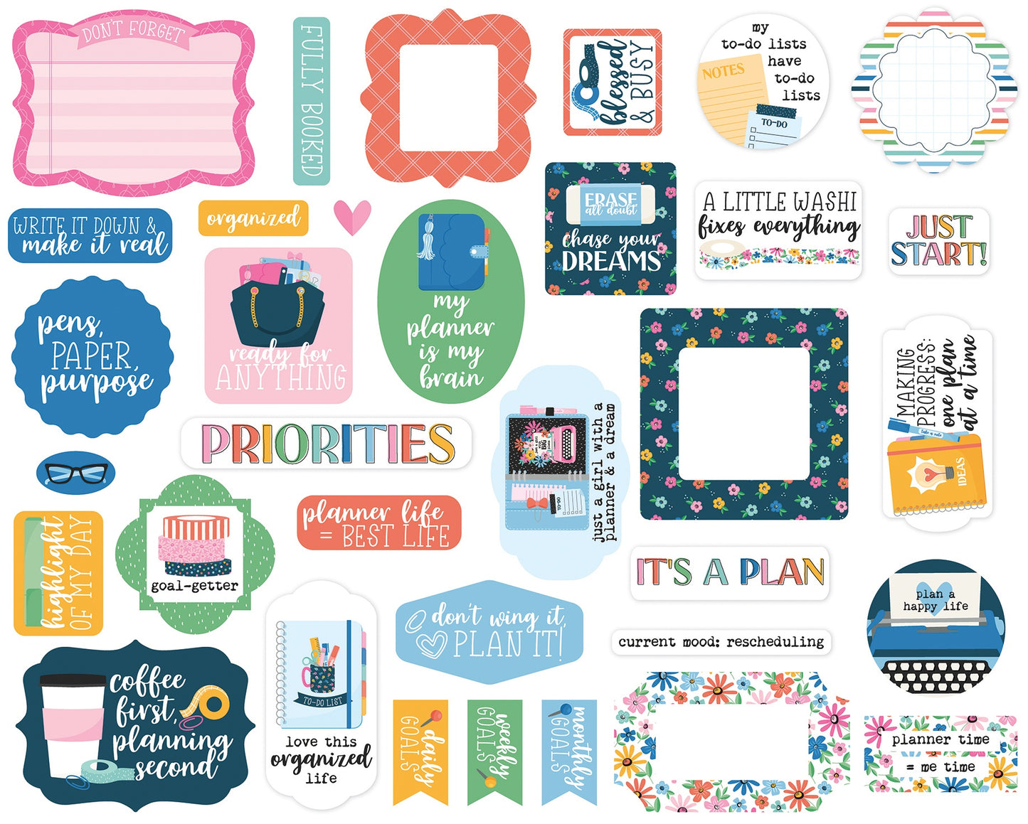 Echo Park Ephemera-Icons, Plan On It