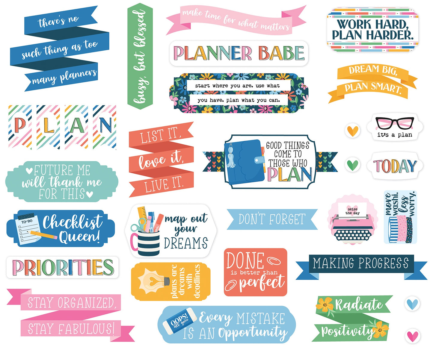 Echo Park Ephemera-Titles & Phrases, Plan On It