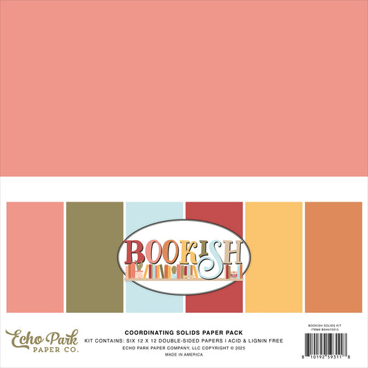 Echo Park Solids Collection Kit 12"X12"-Bookish