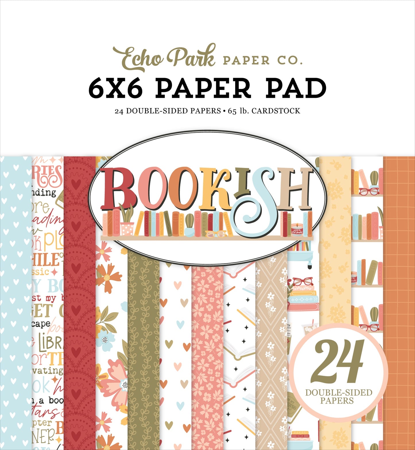 Echo Park Double-Sided Paper Pad 6"X6"-Bookish