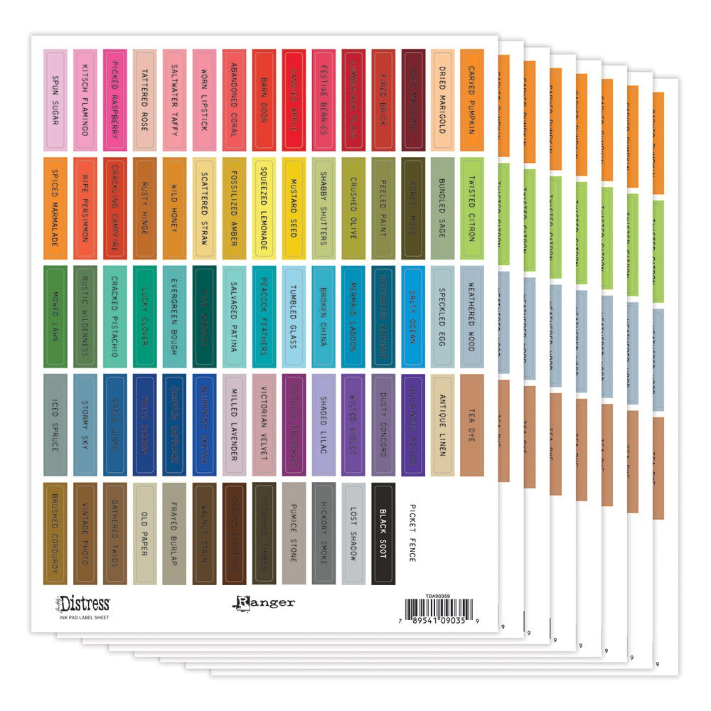 Tim Holtz Distress Ink Pad Label Sheets-Black