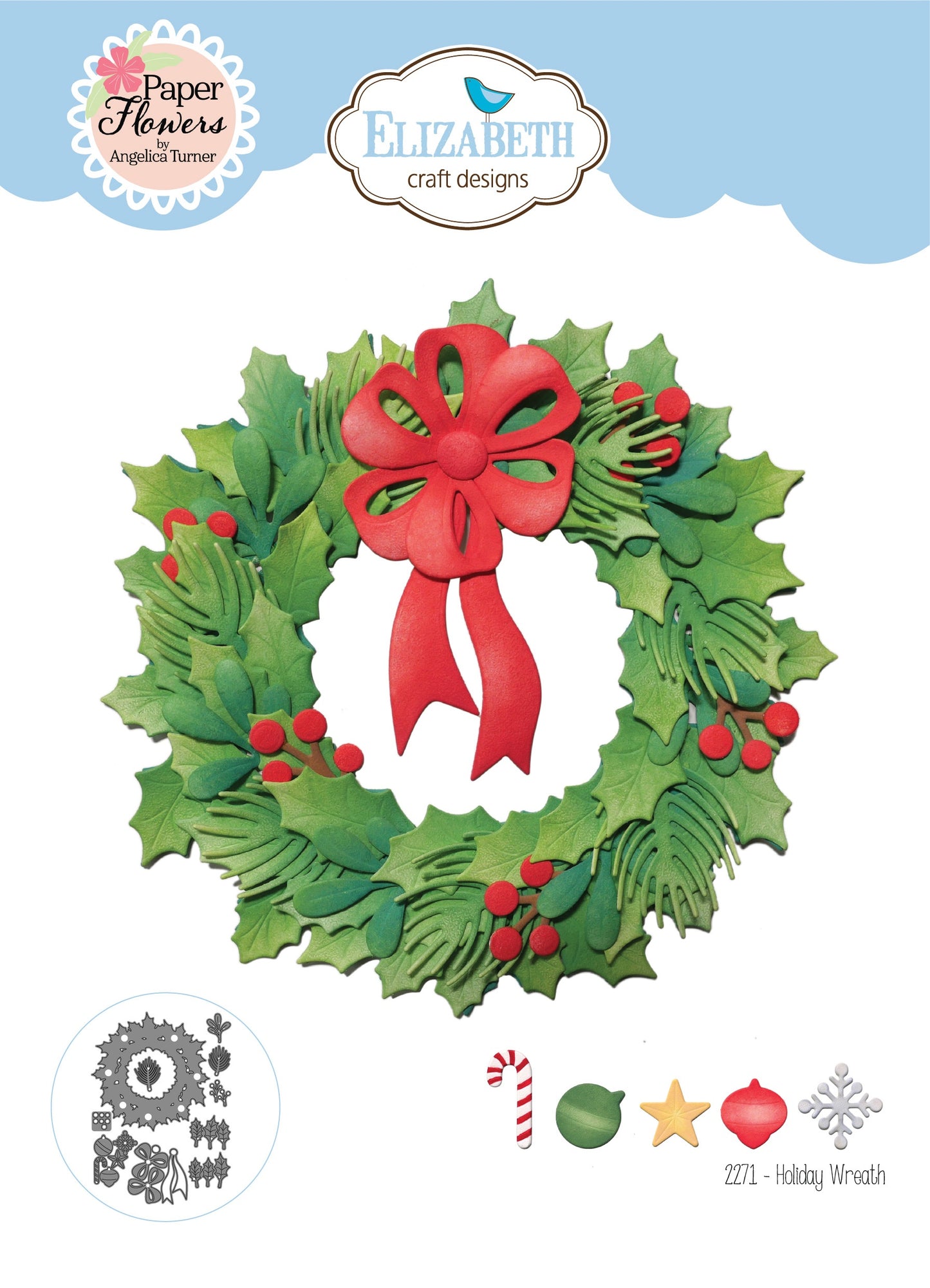 Elizabeth Craft Metal Die-Holiday Wreath