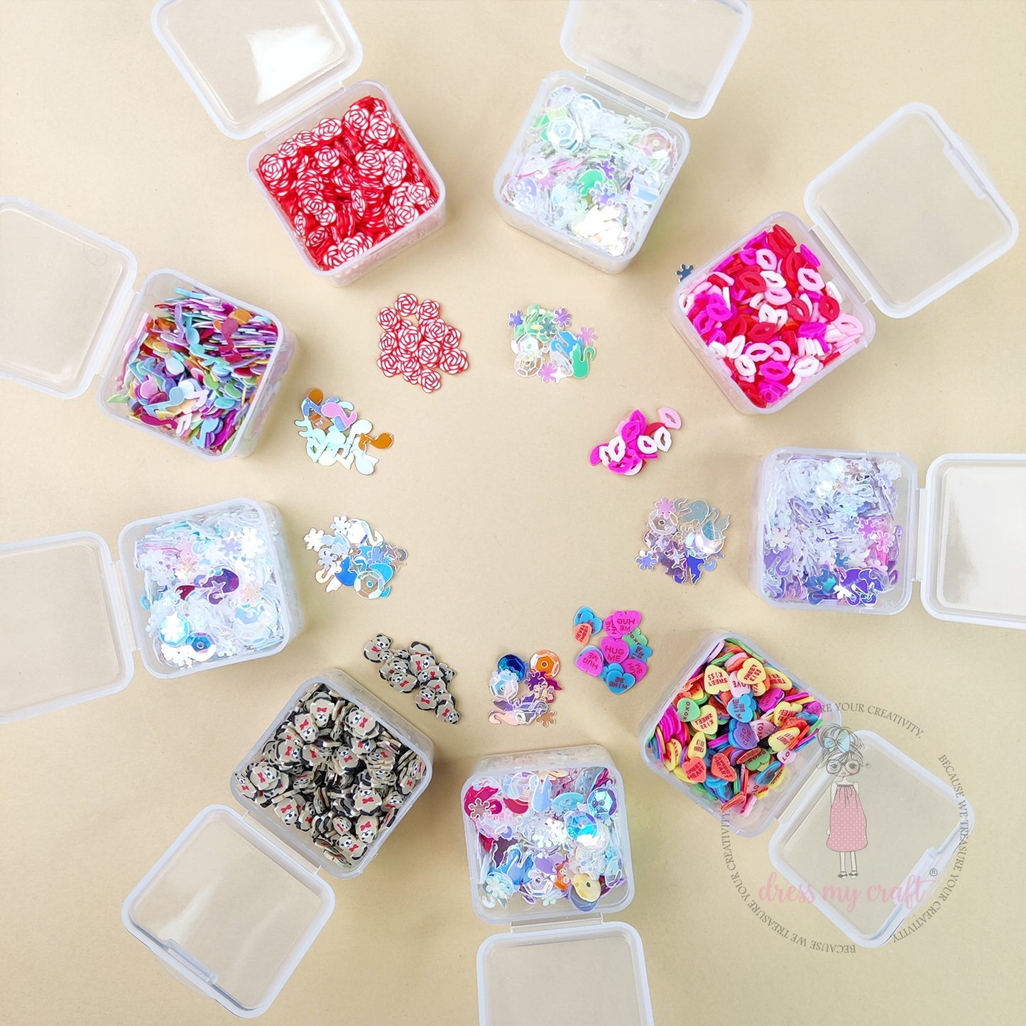 Dress My Craft Love Mix Sequins & Slices-Combo Pack