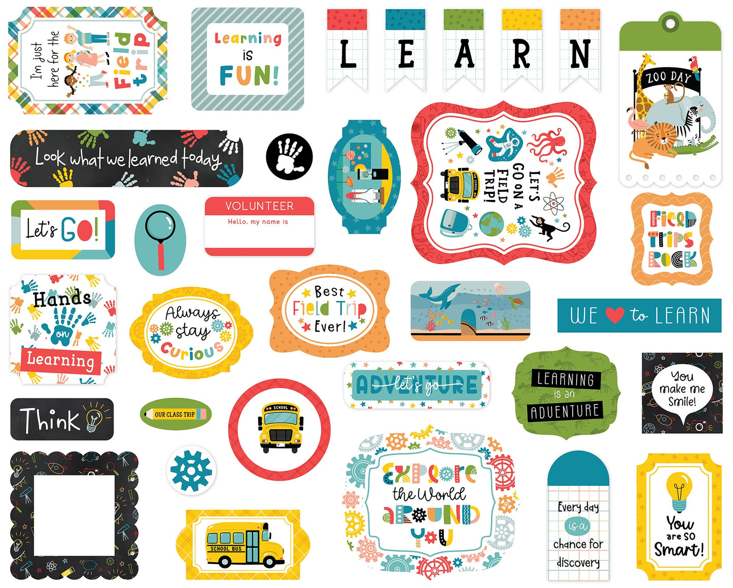 Echo Park Cardstock Ephemera-Field Trip