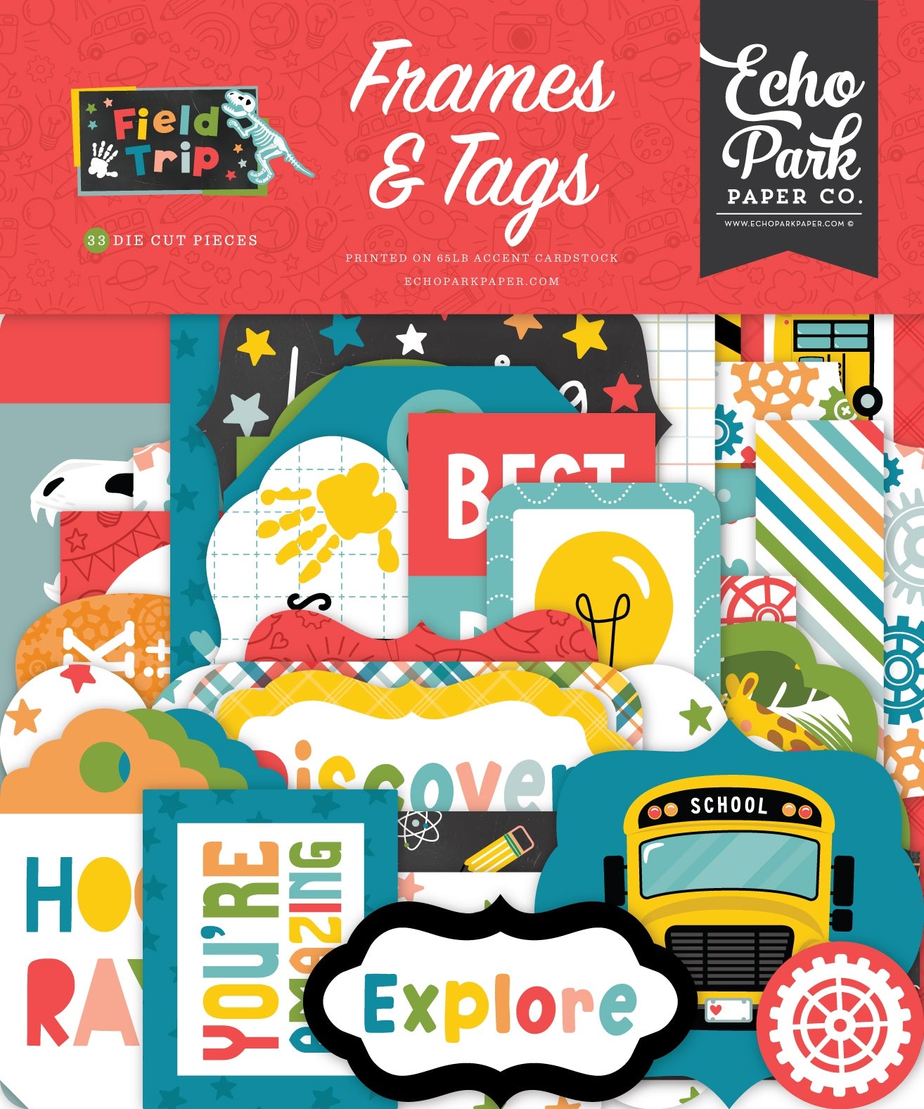 Echo Park Cardstock Frames & Tags Ephemera-Field Trip