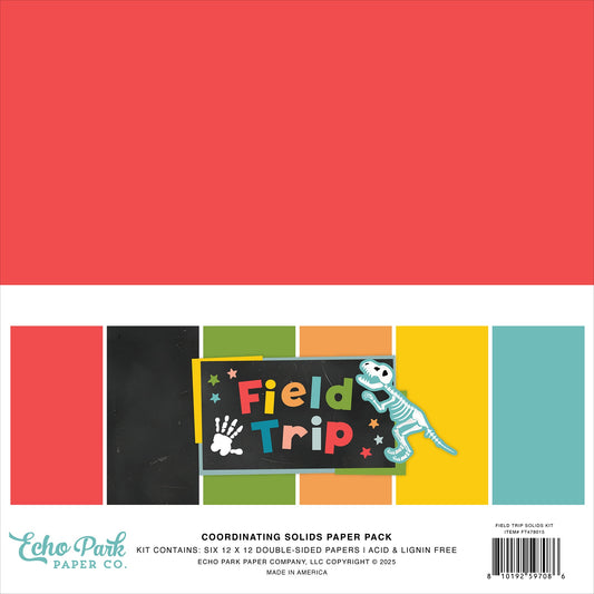 Echo Park Solids Collection Kit 12"X12"-Field Trip