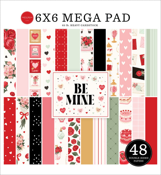 Carta Bella Double-Sided Cardmakers Mega Paper Pad 6"X6"-Be Mine