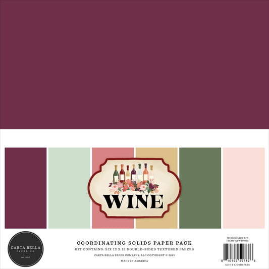 Carta Bella Solids Collection Kit 12"X12"-Wine