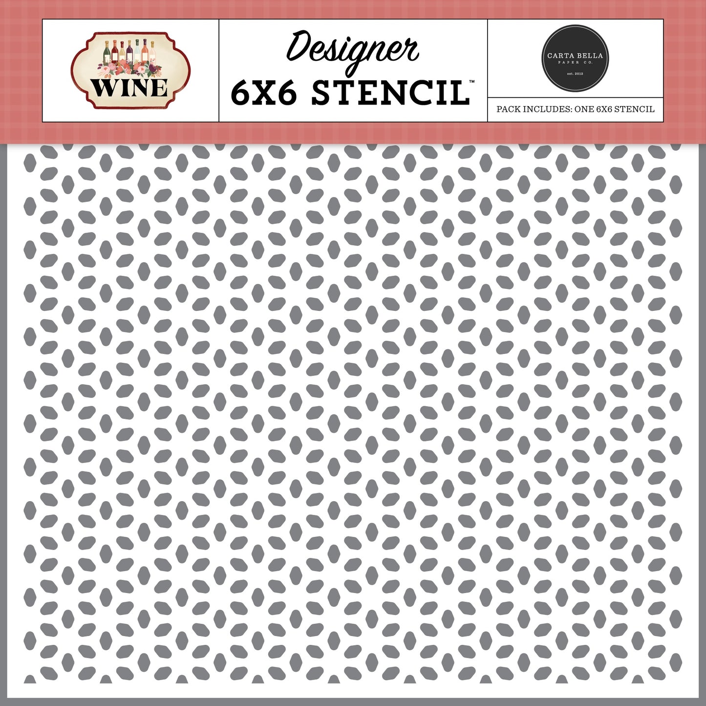 Carta Bella Wine Stencil 6"X6"-Petal And Pour