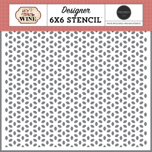 Carta Bella Wine Stencil 6"X6"-Petal And Pour