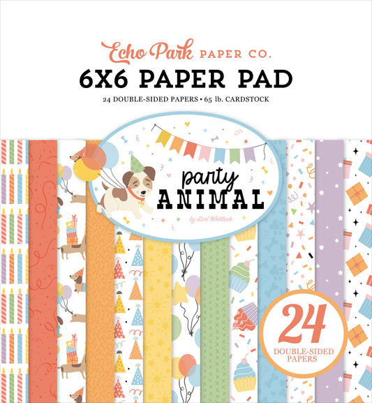 Echo Park Double-Sided Paper Pad 6"X6"-Party Animal