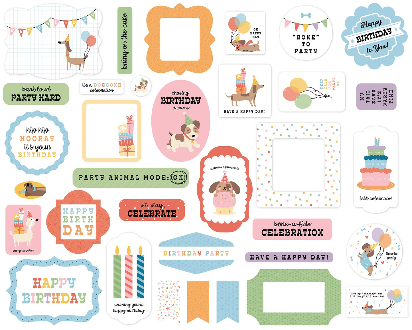 Echo Park Cardstock Ephemera-Party Animal
