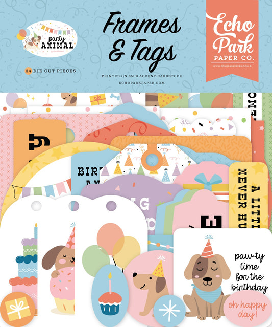 Echo Park Frames & Tags Cardstock Ephemera-Party Animal
