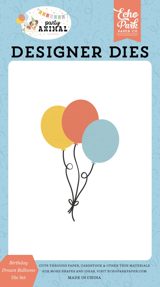 Echo Park Party Animal Small Die Set-Birthday Dream Balloons