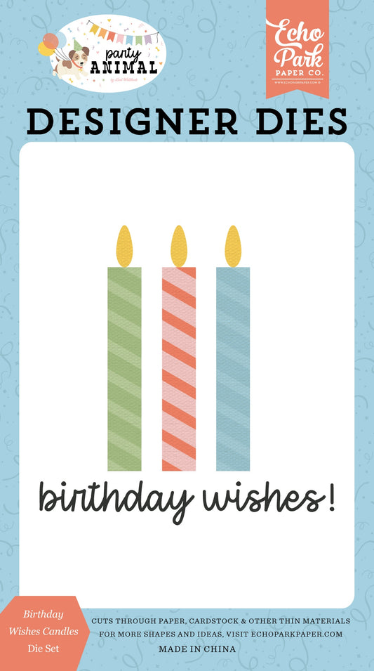 Echo Park Party Animal Small Die Set-Birthday Wishes Candles