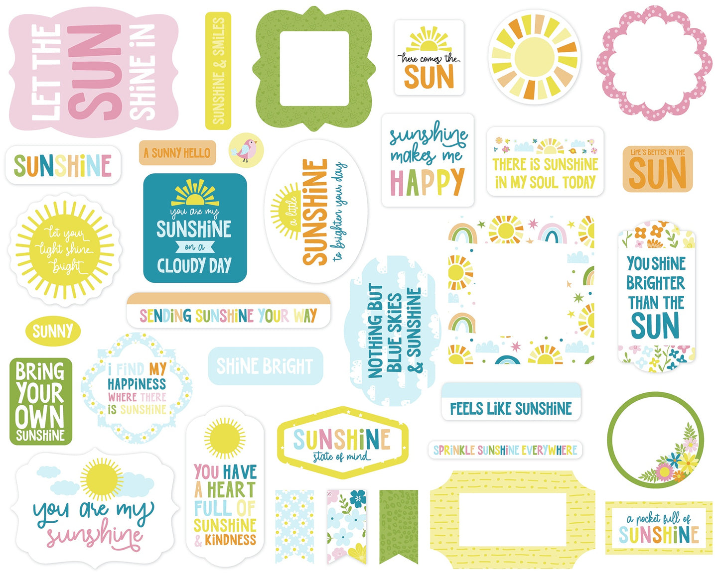 Echo Park Cardstock Ephemera-You Are My Sunshine