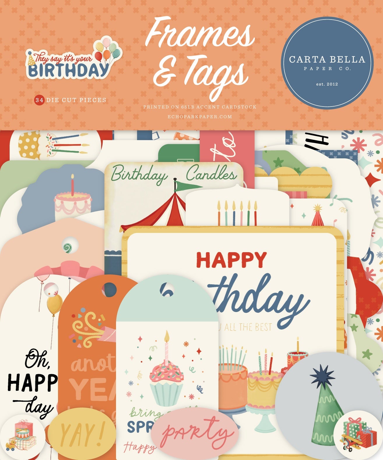 Carta Bella Frames & Tags Ephemera-They Say It's Your Birthday